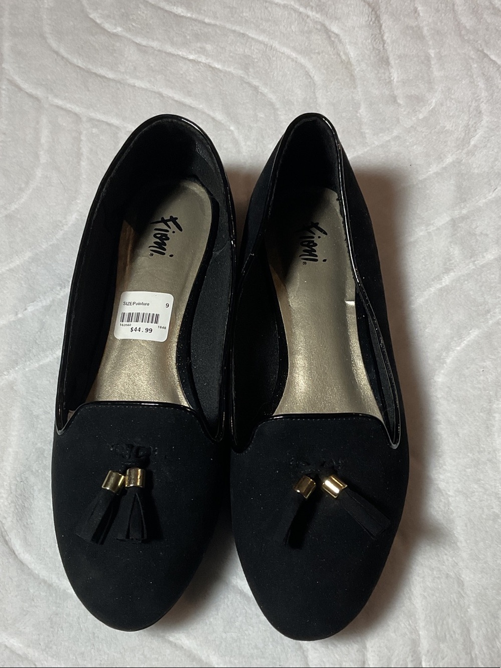 FIONI Clothing Black Tassel Slip-On Loafers